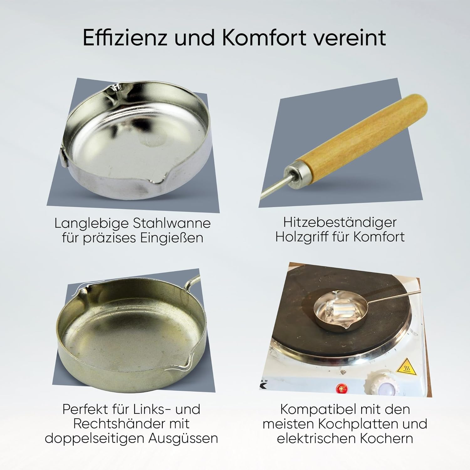 Prince August Hobby Casting Metal Ladle with Wooden Handle PA2042 image number 2