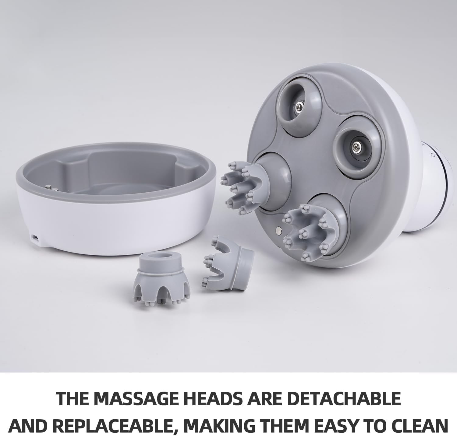 Electric Scalp Head Massager, Handheld Portable Waterproof Head Scratcher Massager with 4 Heads 84 Nodes Gifts Idea for Hair Growth, Deep Clean & Stress Release Massage image number 3