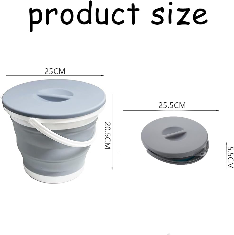 Collapsible Water Bucket with Locking Lid, Multifunctional Foldable round Tub Portable Water Pail for Camping, RV, Marine, Outdoor Activities and Home Use, Space Saving Water Container image number 1
