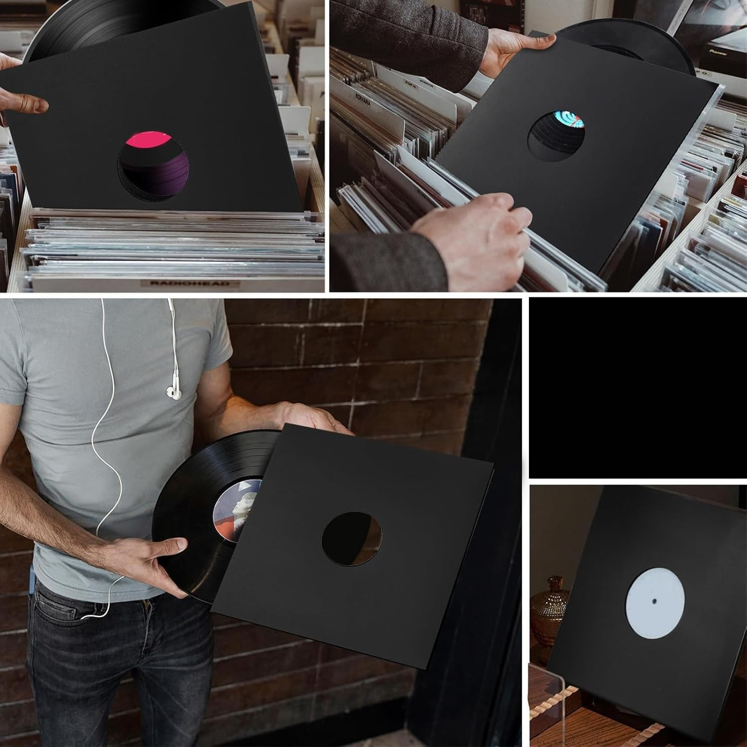 20Pcs Vinyls Record Sleeves, 12Inches 350Gsm Thick Cardboard Record Outer Sleeves, 33 RPM Record Jacket, anti Static image number 1