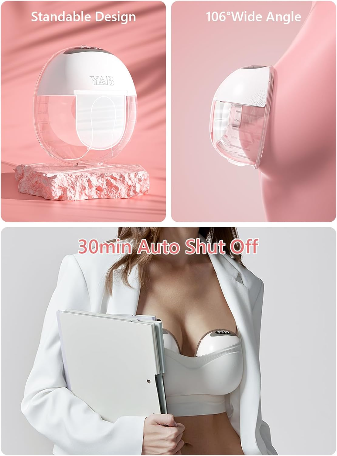 2 Pack Breast Pump Hands-Free, Wearable Breast Pump with App, Portable Electric Breast Pump with 4 Modes & 16 Levels, 17/19/21Mm Insert/Flange image number 1