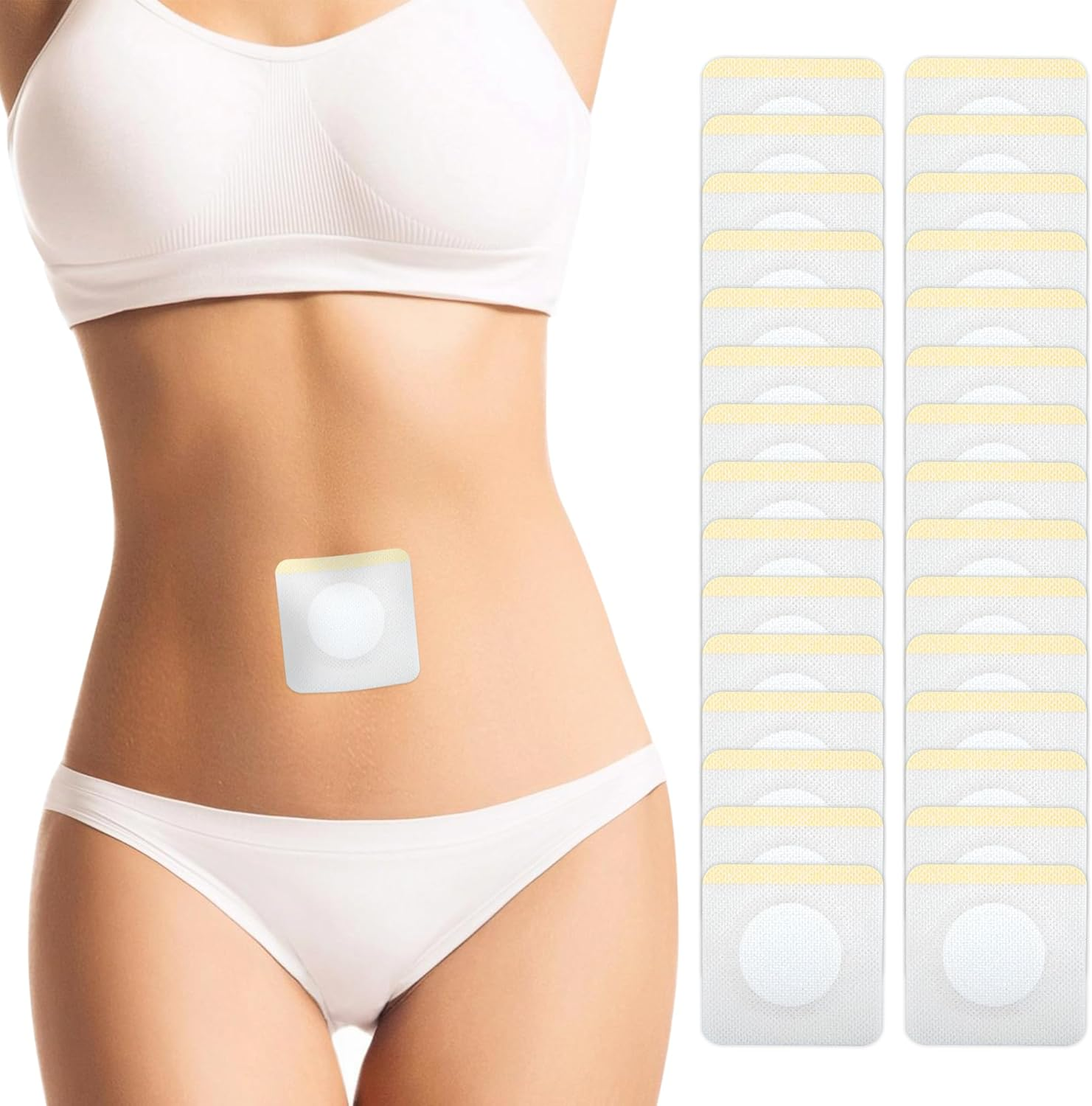 30Pcs Self-Adhesive Castor Oil Pack Wrap for Belly Button,Disposable Highly Absorbent Organic Cotton Castor Oil Packs,No Wash,Anti-Seepage(Oil Not Included) image number 3