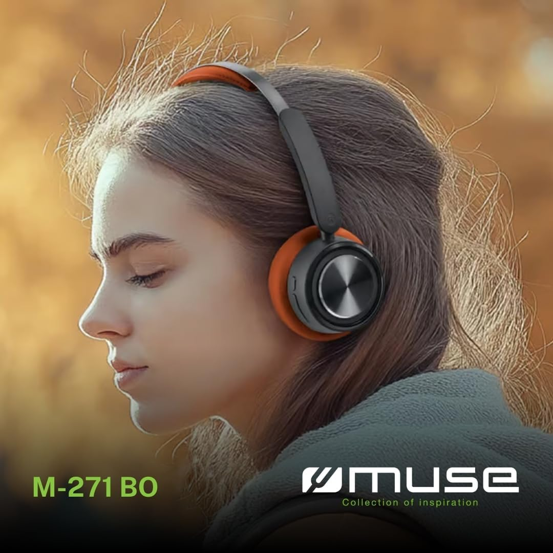 Muse M-271 BO Bluetooth Headphones, Over-Ear Headset with 65 Hours Battery Life, USB-C & Hands-Free Function, Lightweight Design with Adjustable Headband image number 1