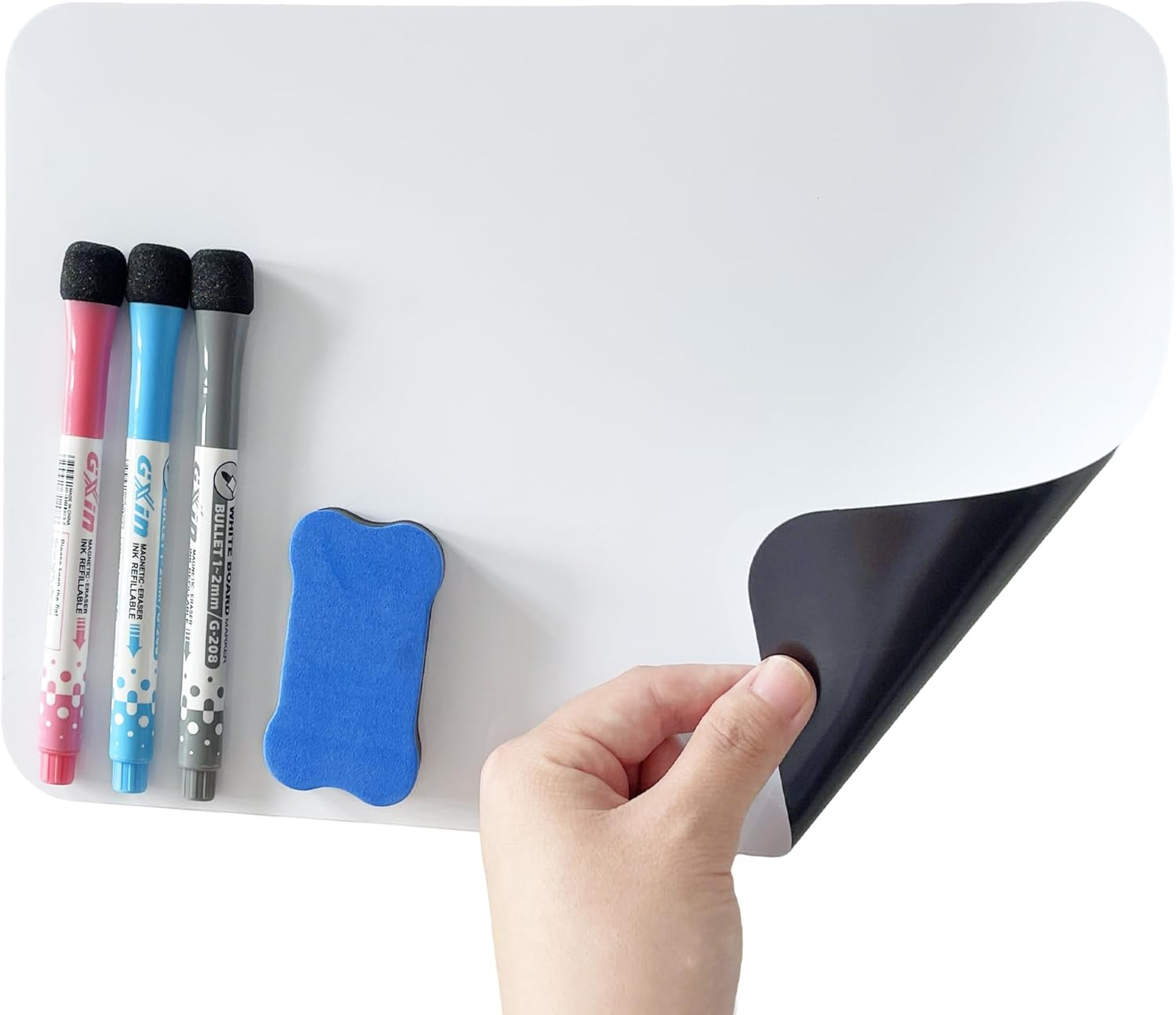 A4 Magnetic Whiteboard for Fridge &ndash; Dry Erase Board Sheet with 3 Markers & 1 Eraser | Strong Magnet, Easy Clean, Reusable Planner for Kitchen, Office, School image number 2