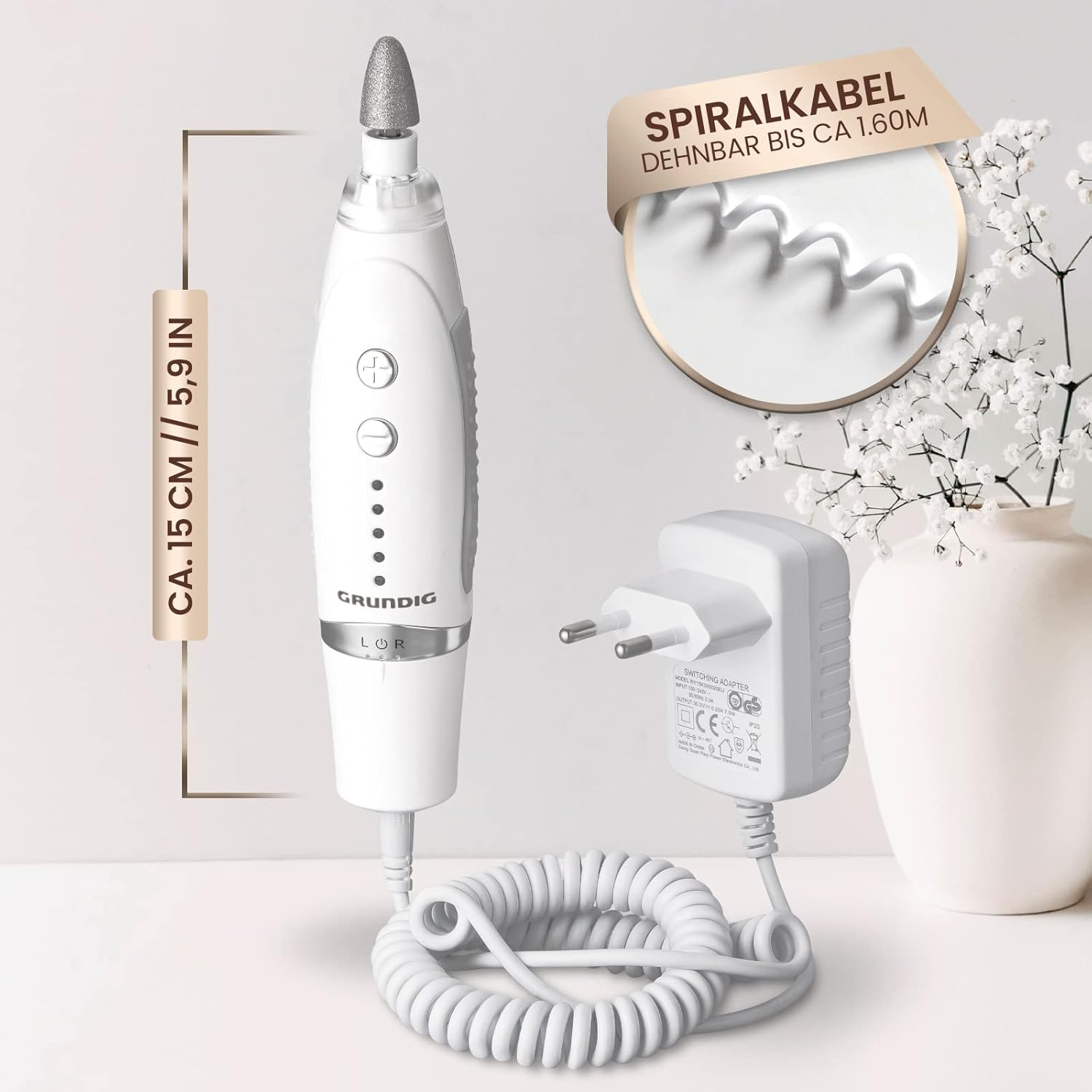 GRUNDIG Electric Manicure Set - Beautiful Nails Thanks to Power LED and 17-Piece Sapphire Accessories Pedicure Foot Care Set & Manicure Set with Accessories Reorder Electric Nail File (Manicure Set V2 image number 1