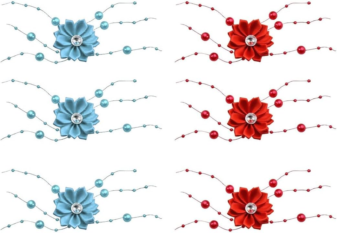 6 Pack Hair Clips for Girls, Flower Hair Clips for Women, Hair Accessories for Weddings for Women and Girls, Pearl Hair Clips, Flower Girl Princess Tiara image number 4