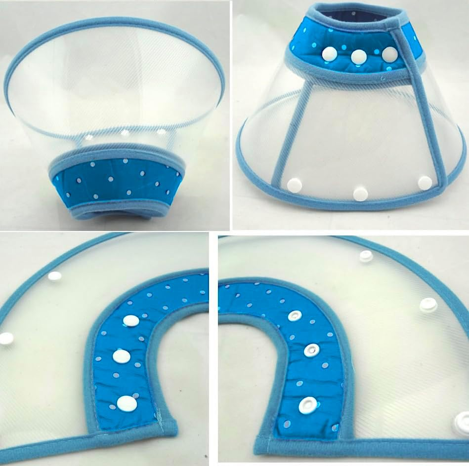 Adjustable Pet Recovery Collar Cat Cone, Soft Edge Plastic Dog Cone Anti-Bite Lick Wound Healing Safety Practical Protective E-Collar (Blue, S) image number 1