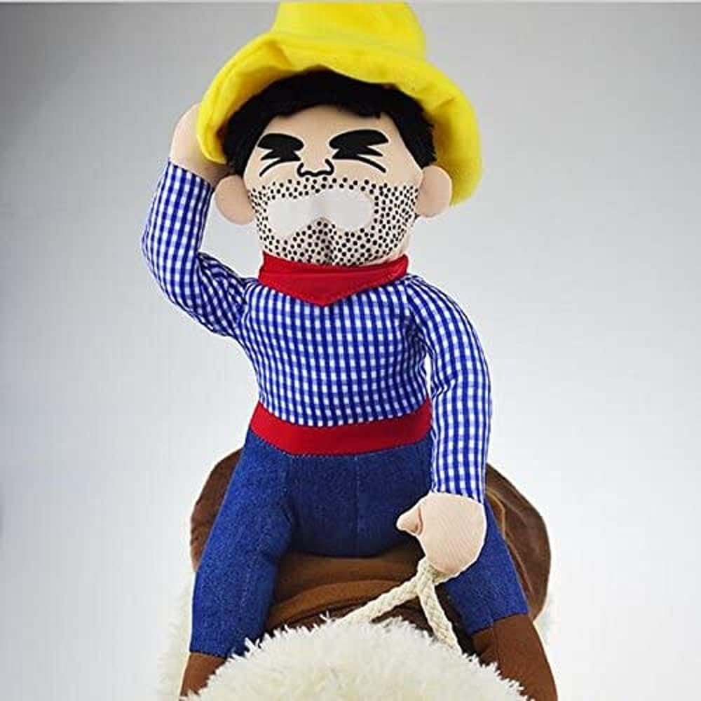 Halloween Cowboy Dog Cat Costume Clothes Novelty Funny Pets Party Cosplay Apparel Dog Riders Clothing (L(Chest:19.68"-27.55")) image number 2