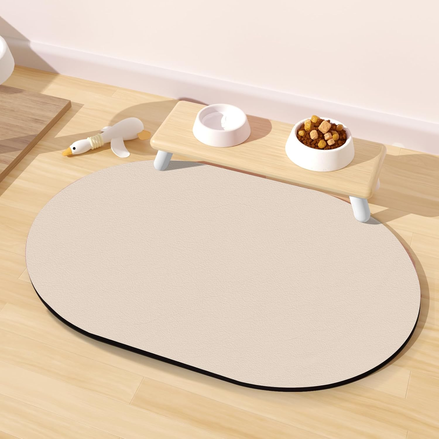 METEOROCK Absorbent Dog Food Mat, 51X30.5Cm Non Slip Cat Feeding Mat, Anti-Scratch Cat & Dog Bowl Mats for Floor, Easy Clean Pet Food Mats for Dogs and Cats, Fit with Kitchen, Living Room, Garden