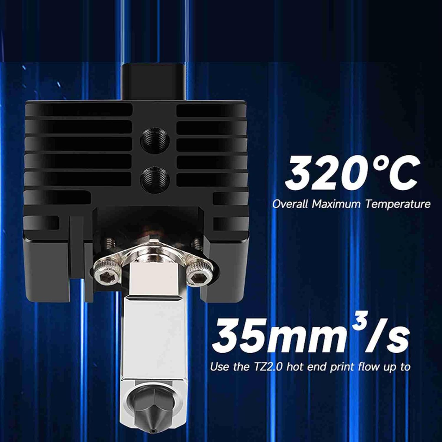 Upgrade Hotend Kit for Lab 3D Printer, 0.2MM Removable Hardened Steel Nozzle Extruder Hot End with Cooling Fan, Heating Block and Nozzle for Lab 3D Printer image number 4