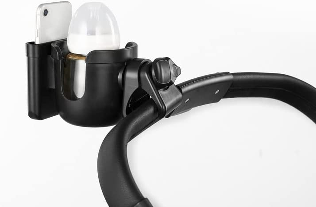 Baby Pushchair Cup Holders,1Pc Stroller Drink Holders,Stroller Cup Holder,Pushchair Drink Holder, Durable Stroller Cup Bracket,Universal Cup Holder with Phone Holder for Bikes Trolleys or Walkers image number 1