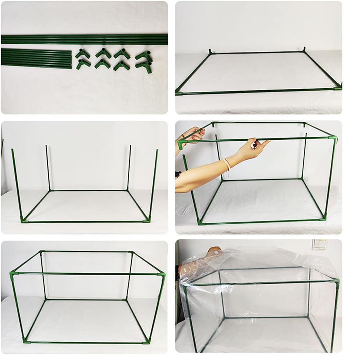 AIMALL Mini Greenhouse Plant Cover &ndash; 24.4X12.59X12.59In Portable Fiberglass Frame Greenhouse Tent for Succulents, Seedlings, Winter Protection & Rain Shelter image number 1