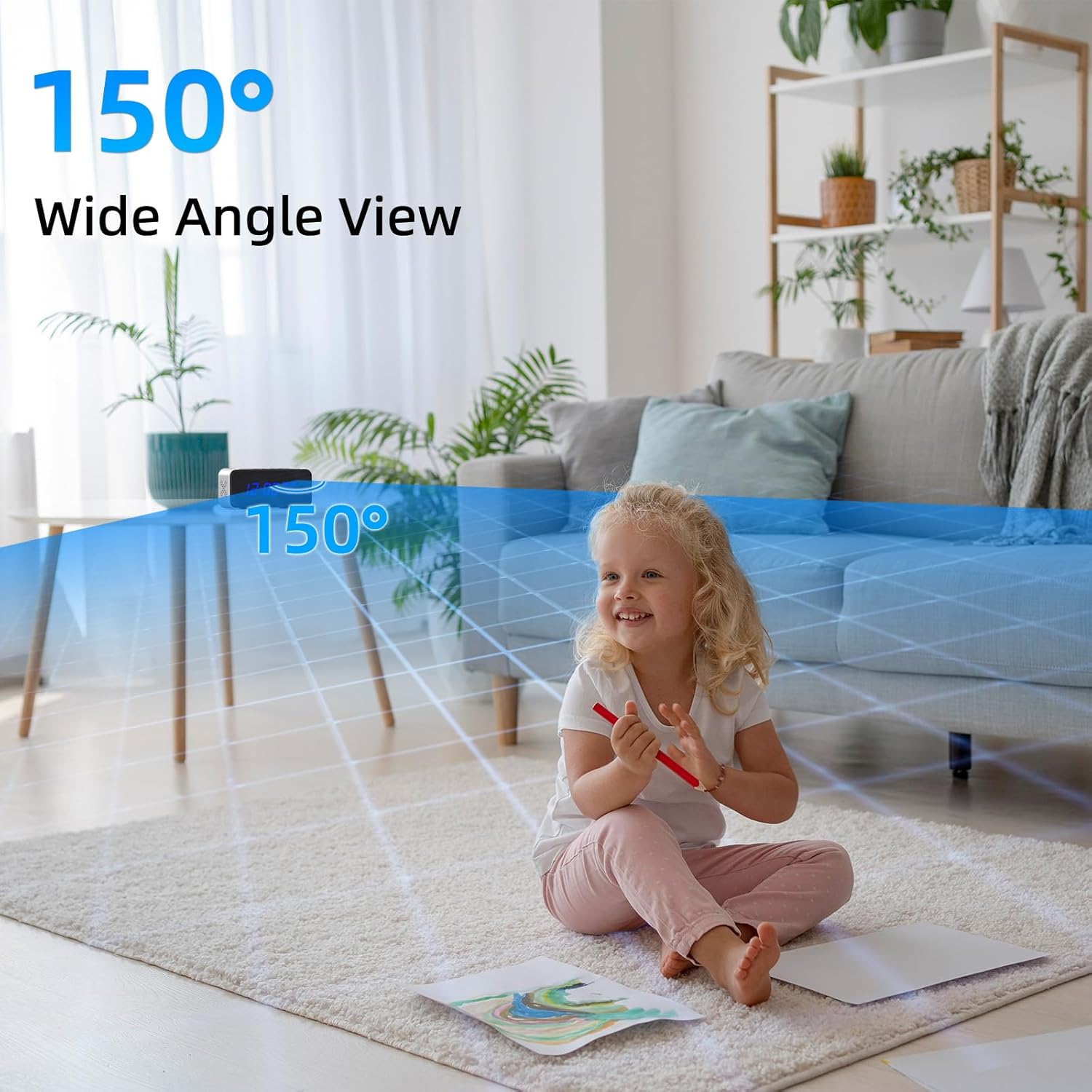 Tccbac Clock 4K HD, Wifi Wireless Indoor Security Camera with Bluetooth Speaker and Motion Detection | 150&deg; View Angle, Night Vision, Na/Nny Cam for Home/Office Surveillance image number 3