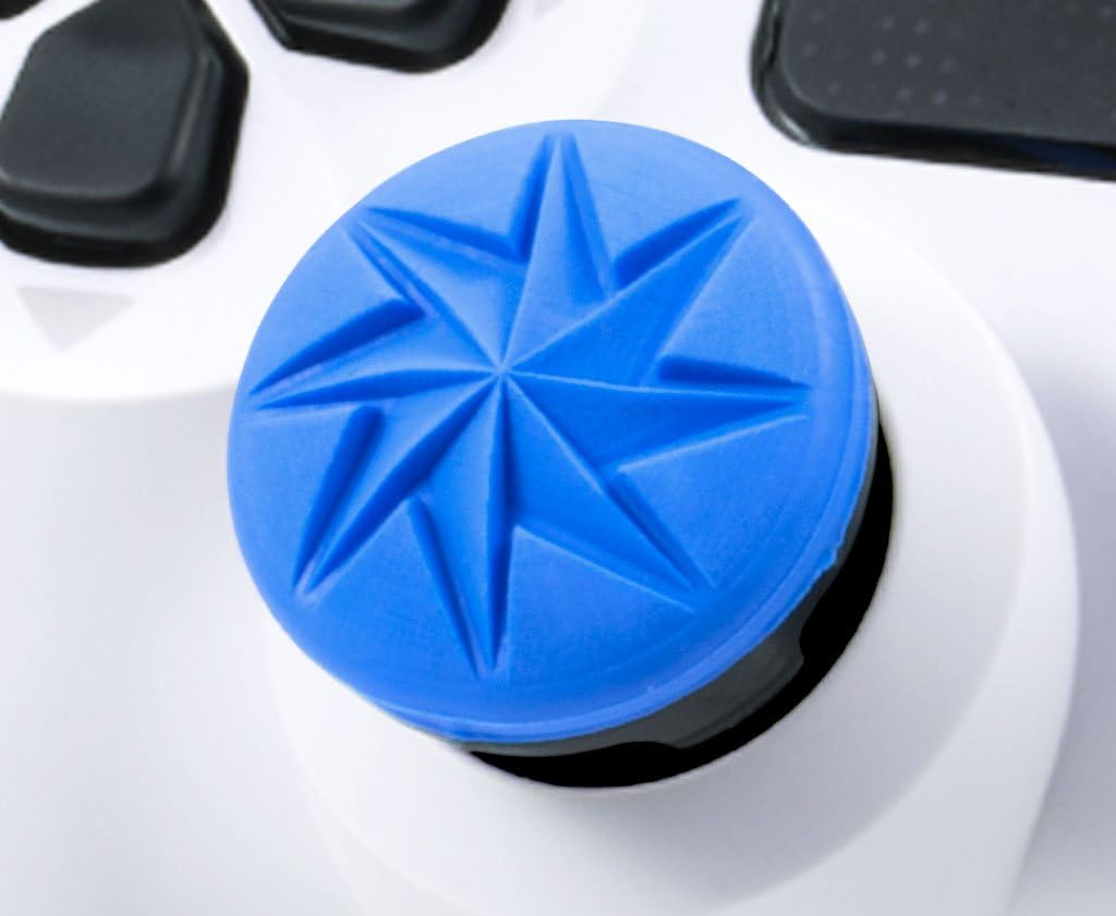 Kontrolfreek FPS Freek Edge for Playstation 4 (PS4) and Playstation 5 (PS5) | Performance Thumbsticks | 1 High-Rise Convex, 1 Low-Rise Convex | Blue image number 3