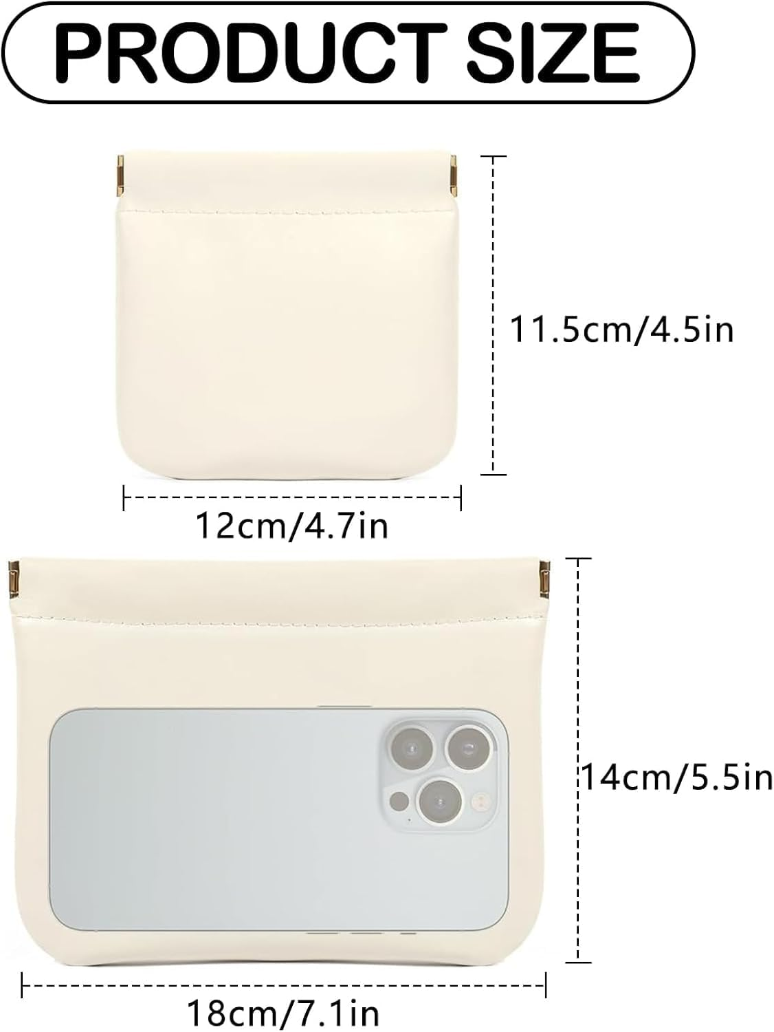 4Pcs Purse Pouches, Small Makeup Bag for Purse Mini Pocket Cosmetic Bags for Women Snap Closure Organizer Pouch for Lipstick Cosmetics Headphones Jewelry image number 4