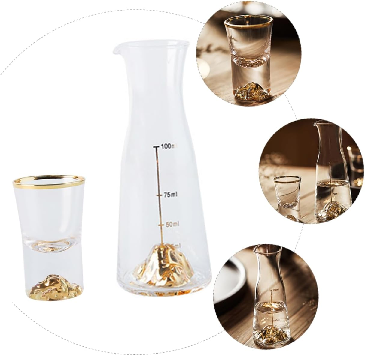 OKUMEYR White Wine Glass Glass Wine Bottle and Drinking Decanter for Home Use Includes Decanter for Easy Serving image number 1