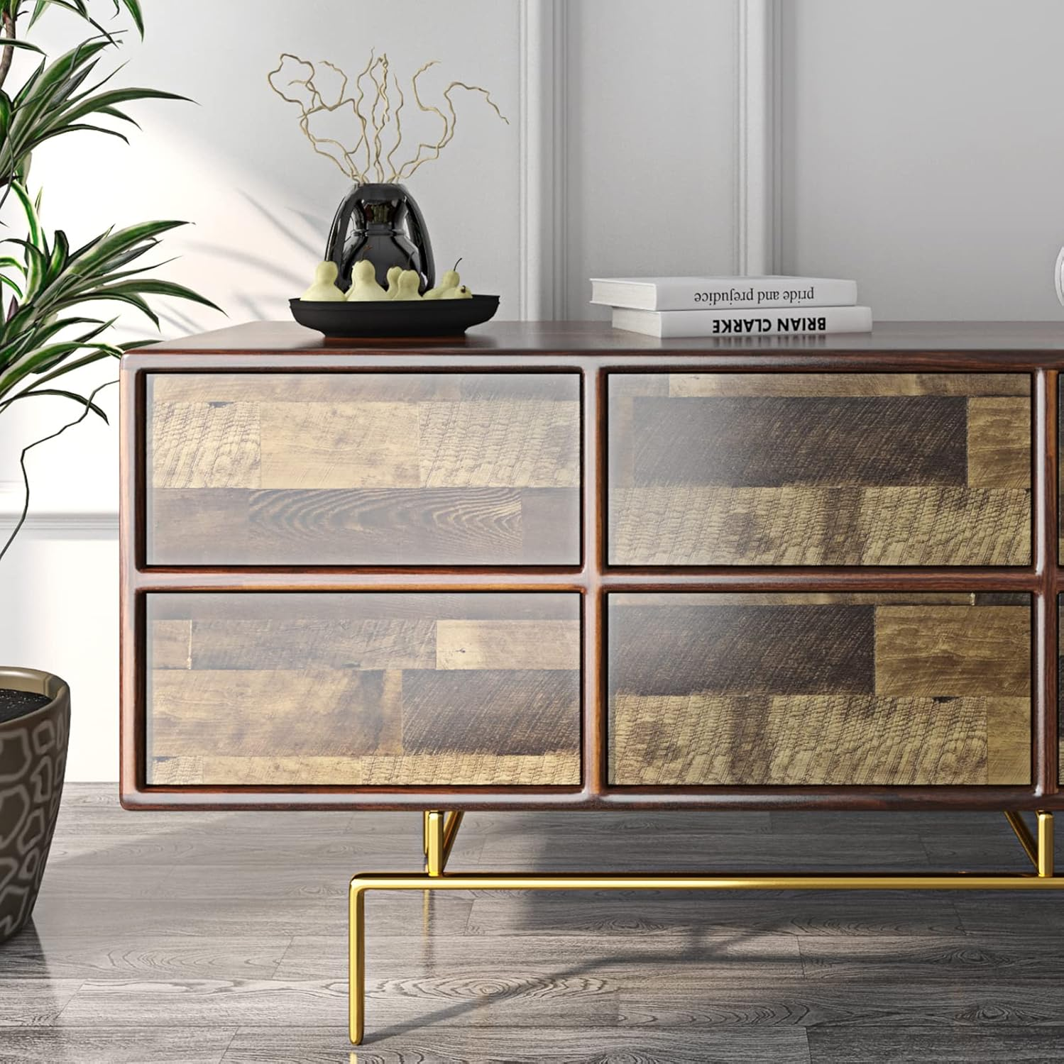 Livelynine Reclaimed Wood Vinyl Flooring Roll Waterproof Vinyl Plank Flooring Peel and Stick Wood Planks for Walls Kitchen Bathroom Floor Desk Countertop Covers Accent Wall Stick on Shiplap 15.8X78.8 image number 1