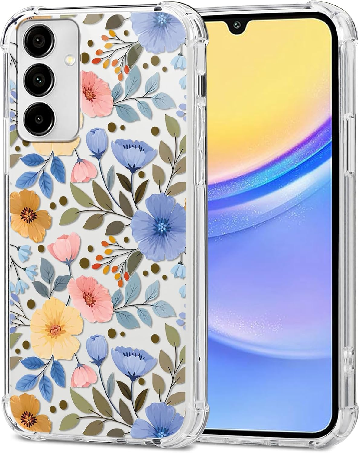 Saqmkil Transparent Case for Samsung Galaxy A36, Aesthetic Pattern Motif Design Women Girls Women Thin Mobile Phone Case Soft Cute Shockproof Clear Case Protective Case for Samsung A36 6.64 Inches
