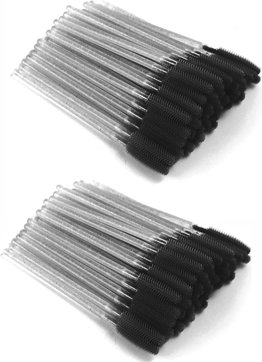 Apothie 50 Pieces Silicone Disposable Mascara Eyelash Wands - Eyebrow & Lash Extension Spoolie Brushes, Comb Separator, Microblading Tool, Applicator (50 Brushes, Green Crystal)