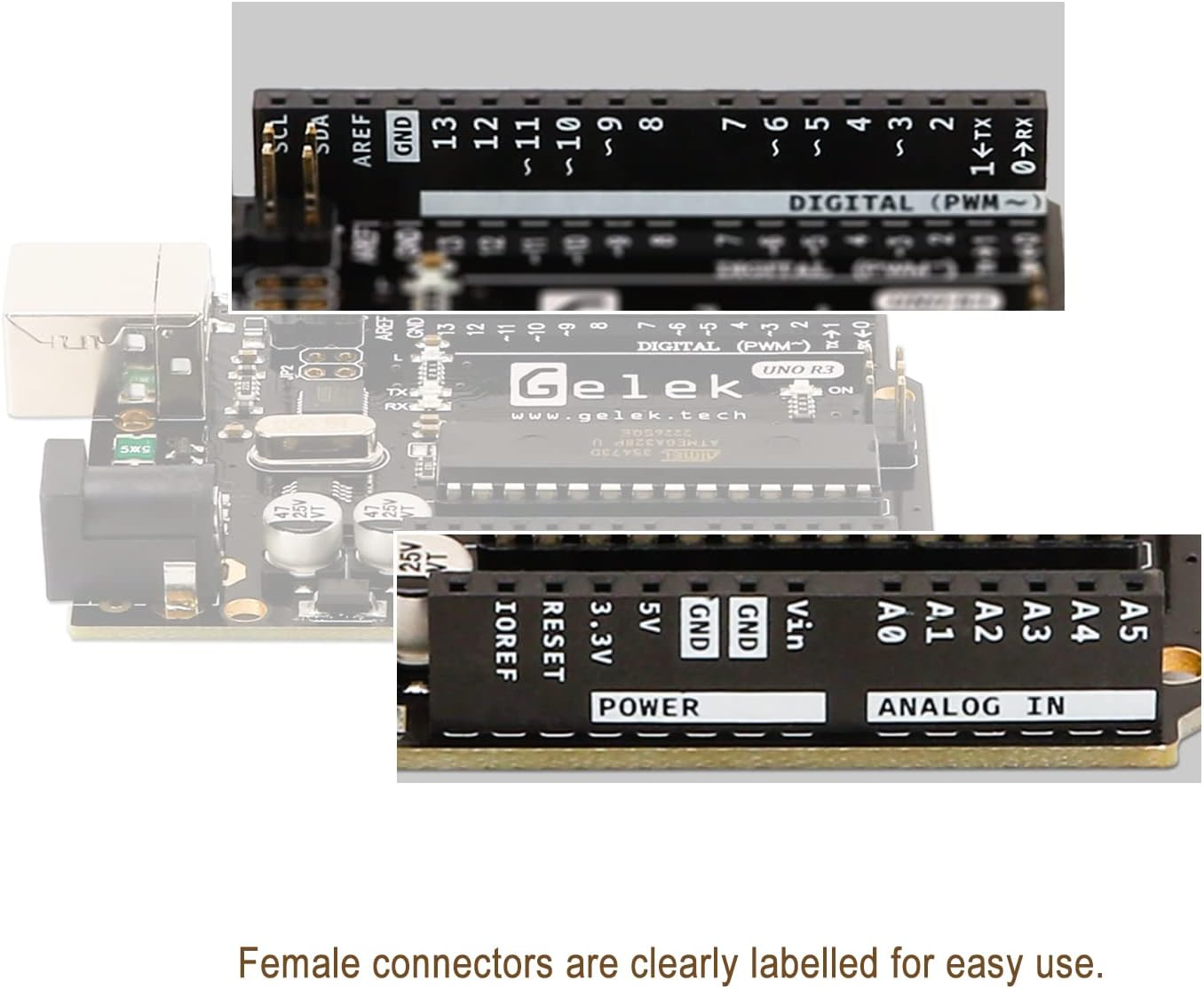 UNO R3 Microcontroller Board Compatible with Arduino Uno R3, Atmega328P and Atmega16U2 with USB Cable, Prototyping Board image number 2