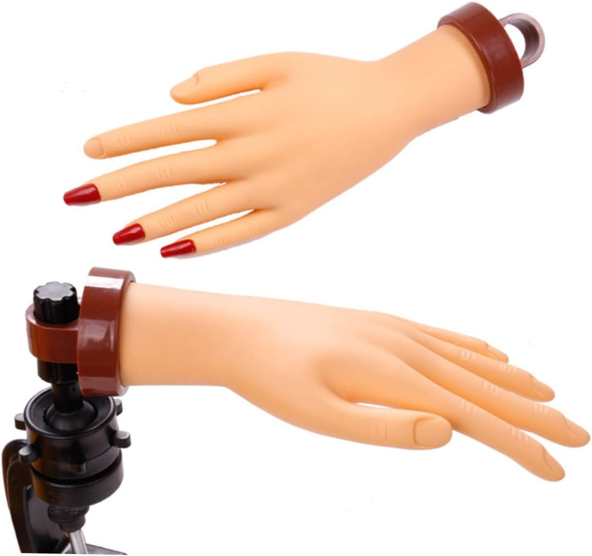 SOESFOUFU Beginner-Friendly Manicure Hand Model Nail Art Training Hand Lightweight Pvc Nail Stand image number 4