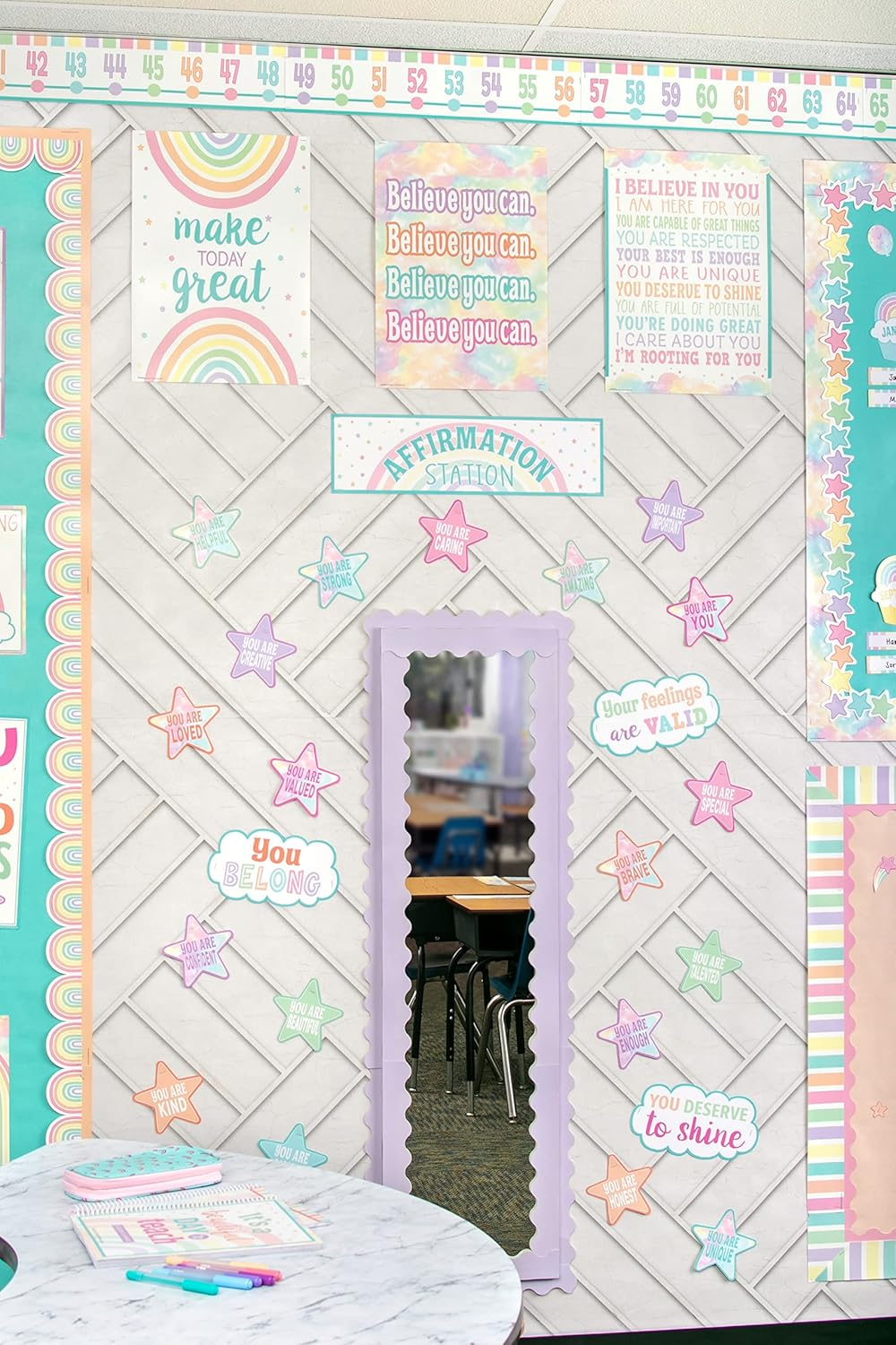 Teacher Created Resources Lavender Scalloped Rolled Border Trim - 50Ft - Decorate Bulletin Boards, Walls, Desks, Windows, Doors, Lockers, Schools, Classrooms, Homeschool & Offices image number 5