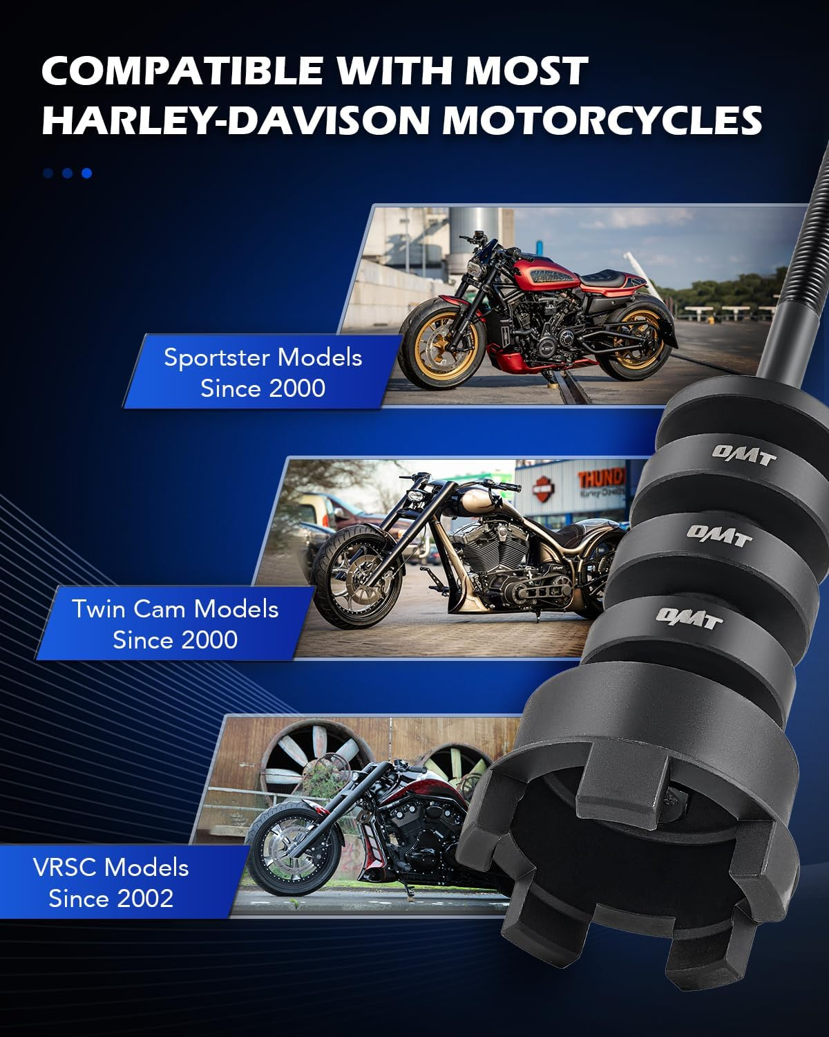 Orion Motor Tech Wheel Bearing Puller Tool Kit Compatible with Harley Davidson Motorcycles, Wheel Bearing Removal & Installation Tool for 3/4" 1" 25Mm Bearings, 18Pc Harley Wheel Bearing Tool