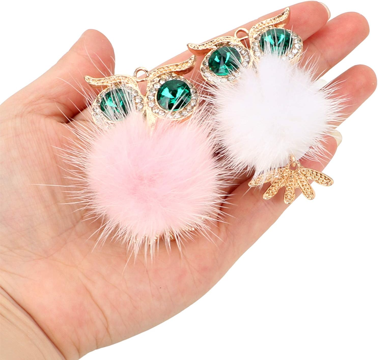 MY 2Pcs Owl Cute Car Air Freshener, Bling Crystal Car Air Vent Clip Charms, White and Pink, Fresh Scent