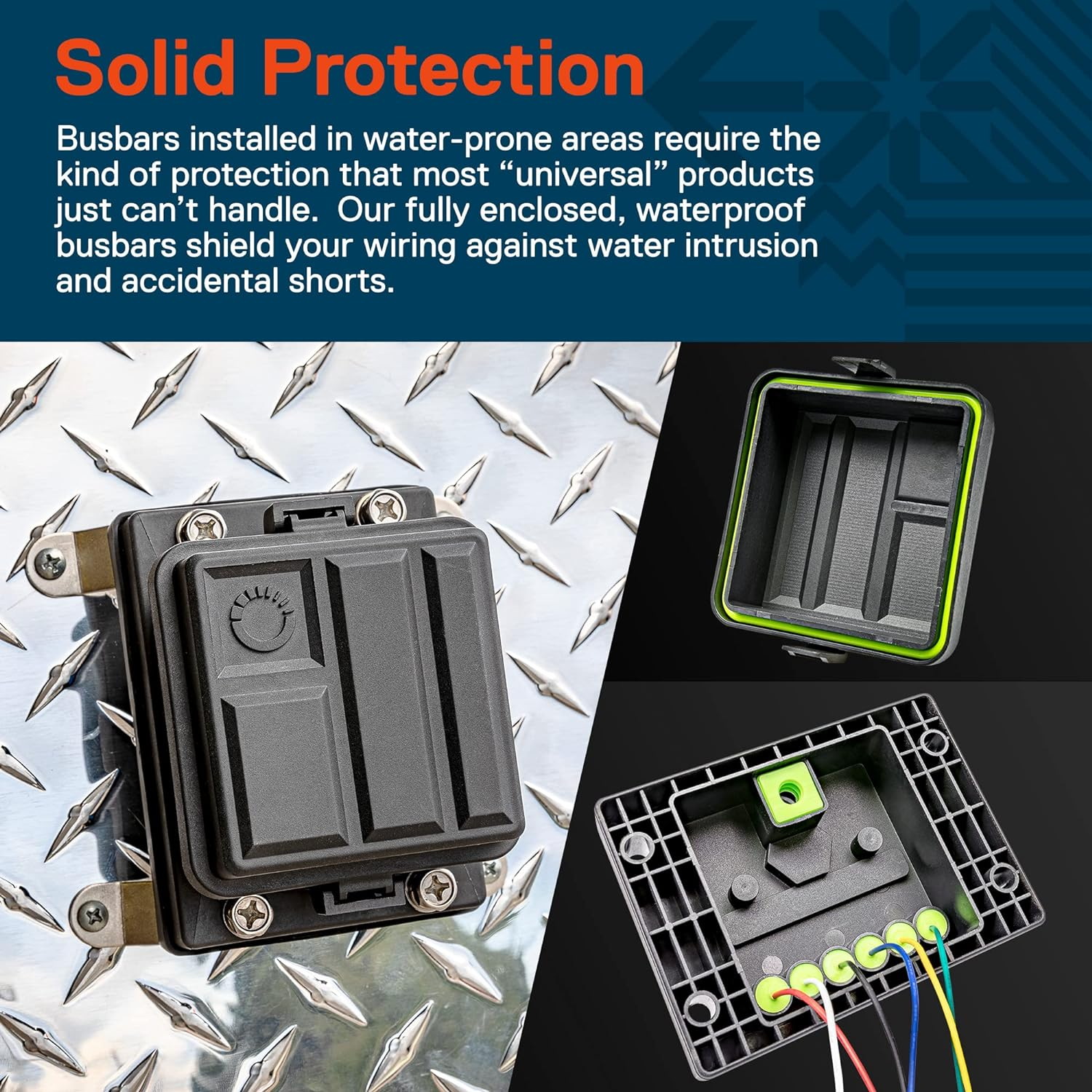 Waterproof Ground Power Distribution Terminal Block Battery Bus Bar [Max. 300V AC/48V DC] [IP65] [Positive/Negative] Insulated Busbar for 12V Automotive Auto Vehicle Marine Car Trailer RV Boat image number 1