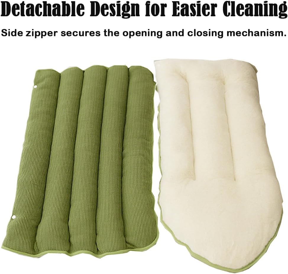Removable and Washable Winter Closed-Off Cat Bed, Warm Cat Bed for Winter, Cotton Soft Pet Nest for Cats, Warm Cave Nest Sleeping Puppy for Cats & Small Dogs (Green, Large) image number 7