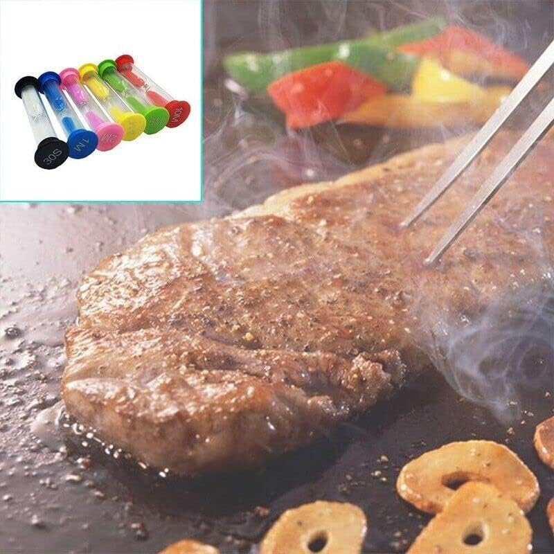 6X Sand Hourglass Timer AU Set-30Second Sandtimer Transparent 30S/1/2/3/5/10Min - Decorative & Functional, 3.4X1 Inches