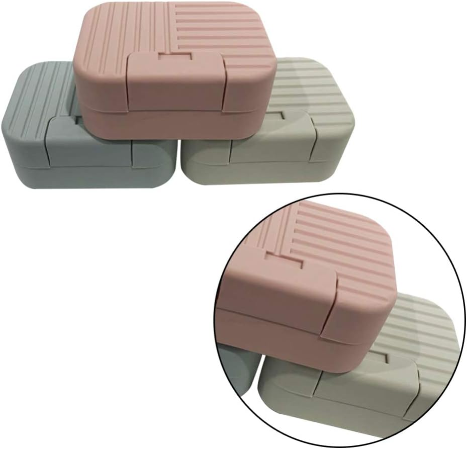 3Pcs Box Drain Soap Holder Bathroom Soap Container Soap Drainer Holder Soap Storage Holder Shower Soap Container Soap Case Practical Soap Dish Travel with Cover Bath Soap image number 3