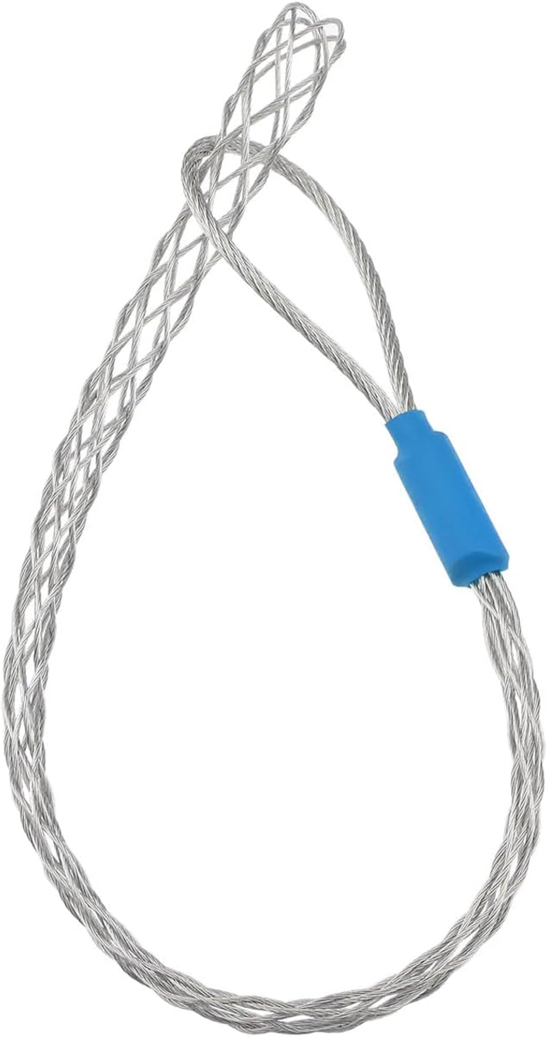 Ecsing Cable Pulling Grip Sock for 4-6Mm Cable Galvanized Stainless Steel Anti-Slip Cable Traction Sleeve Flexible Mesh Rope Cable Sock 22Cm Length Blue image number 1