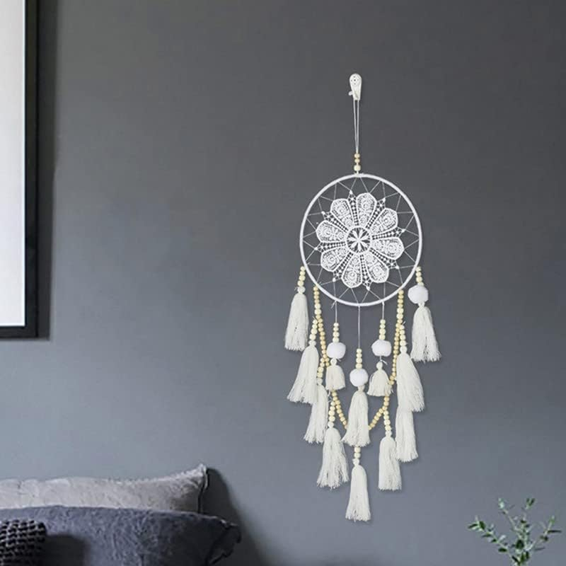 AIMALL 65Cm Handmade Macrame Dream Catcher, Natural Bohemian Hairball Wall Hanging Decor for Home, Bedroom, Living Room, Art Decoration image number 4