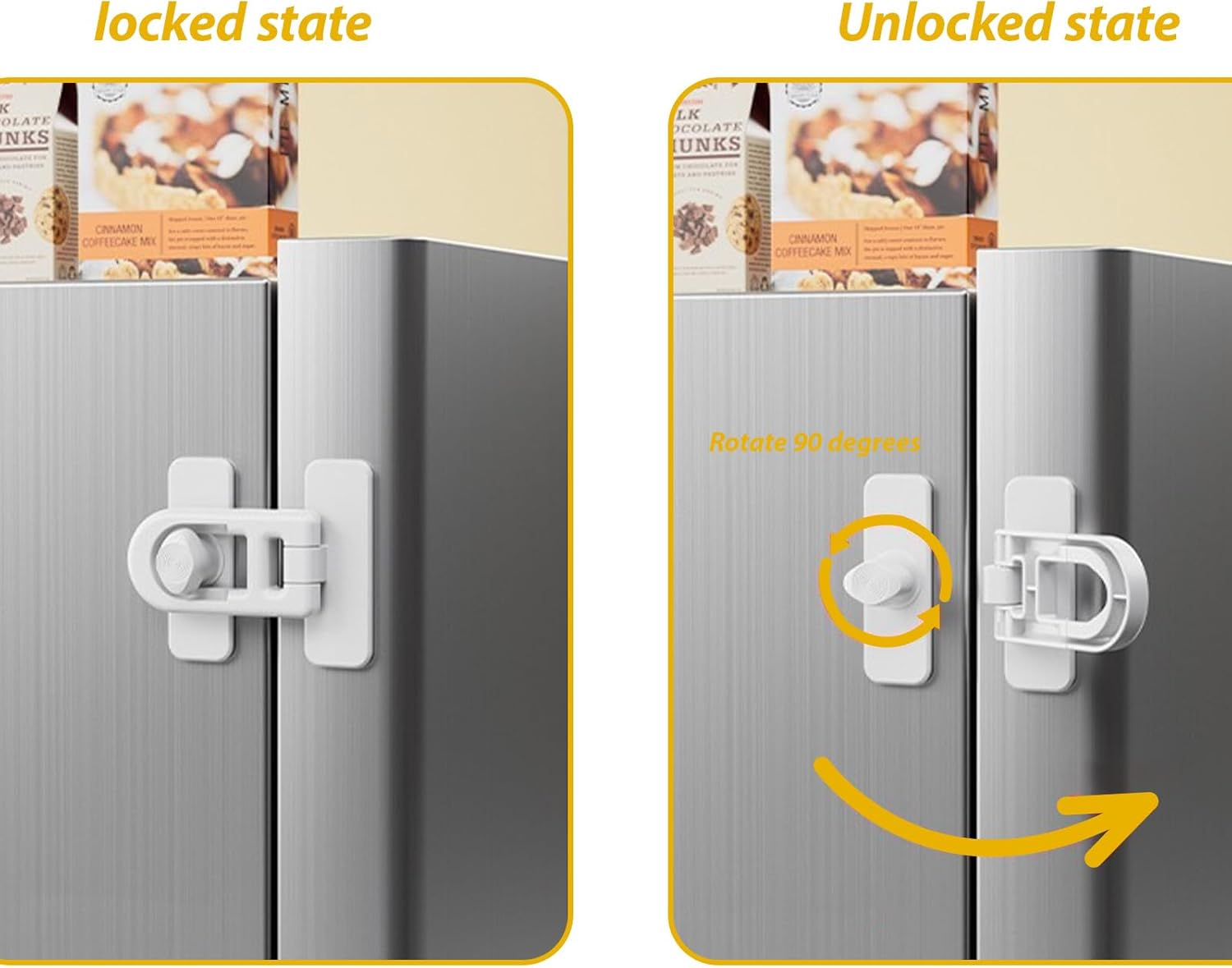 5 Pcs Baby Proofing, Heavy-Duty Child Safety Locks, Strong-Adhesive Baby Proof Cupboard Locks, Suitable for Cabinets, Fridges, Drawers, Ovens Toilets image number 5