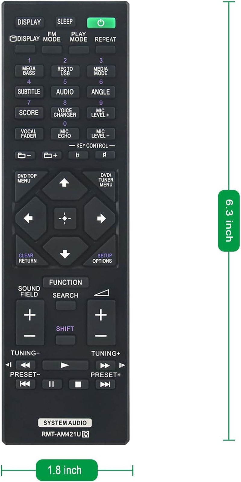 RMT-AM421U Replacement Audio Remote Control Compatible with Sony High Power Home Audio System MHC-M40D HCD-M40D MHC-M20D RMT-AM420U MHC-M60D MHS-V72D MHC-M80D MHC-V83D MHC-V73D image number 3