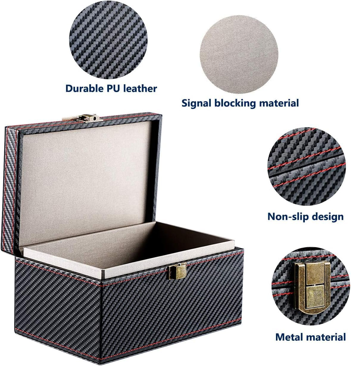 Faraday Box with a Blocker Pouch, Car Key Signal Blocker Box, Keyless Entry RFID Blocking Box, Anti-Theft Faraday Cage,Key Storage Boxes,Safe Secure Box for Remote Smart Keys image number 2