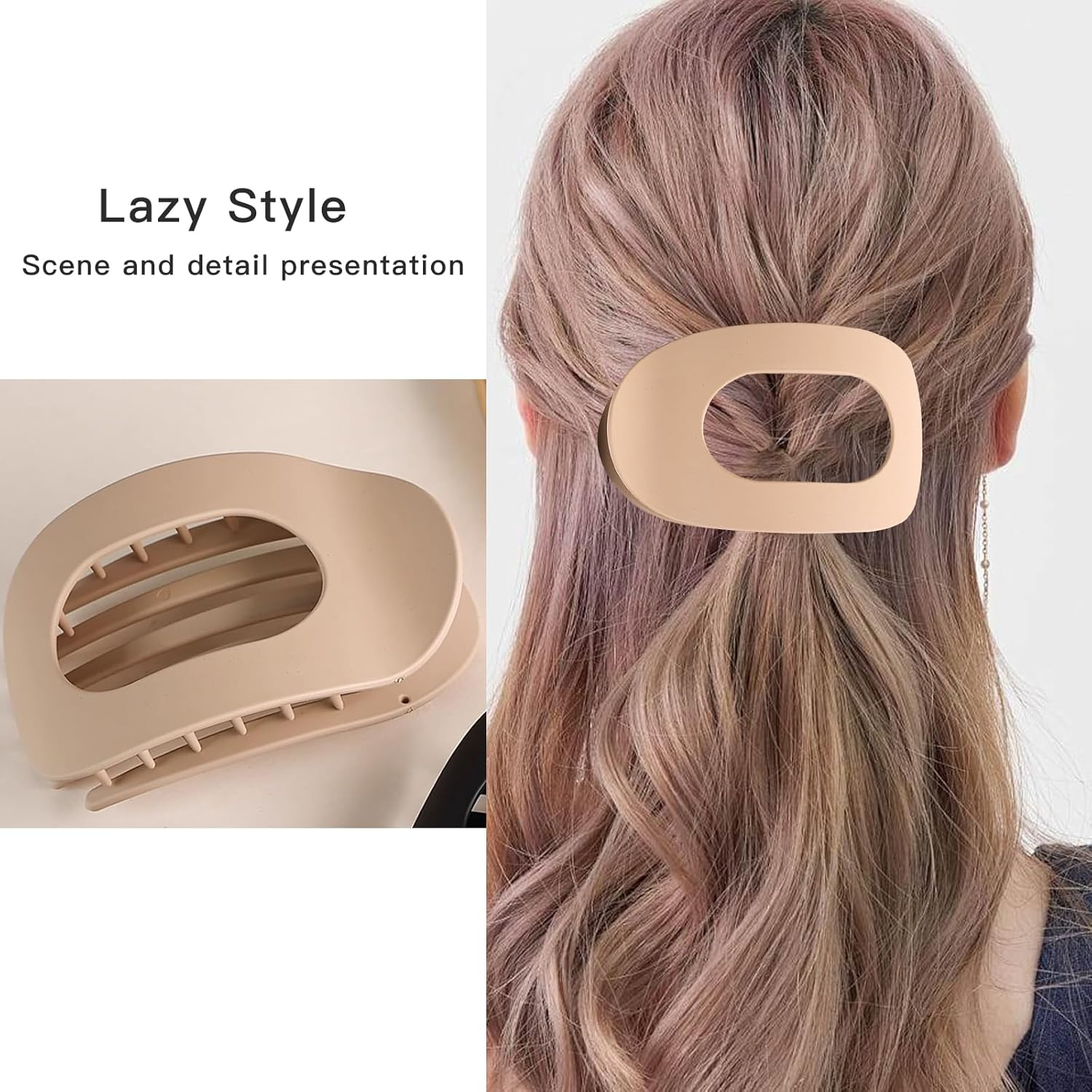 Yamobi Pack of 4 Large Hair Clips, Non-Slip Hair Clips, Women, Stylish Hair Clip for Thick Hair, Ideal for Everyday and Special Occasions (10 Cm X 6 Cm, Black) image number 4