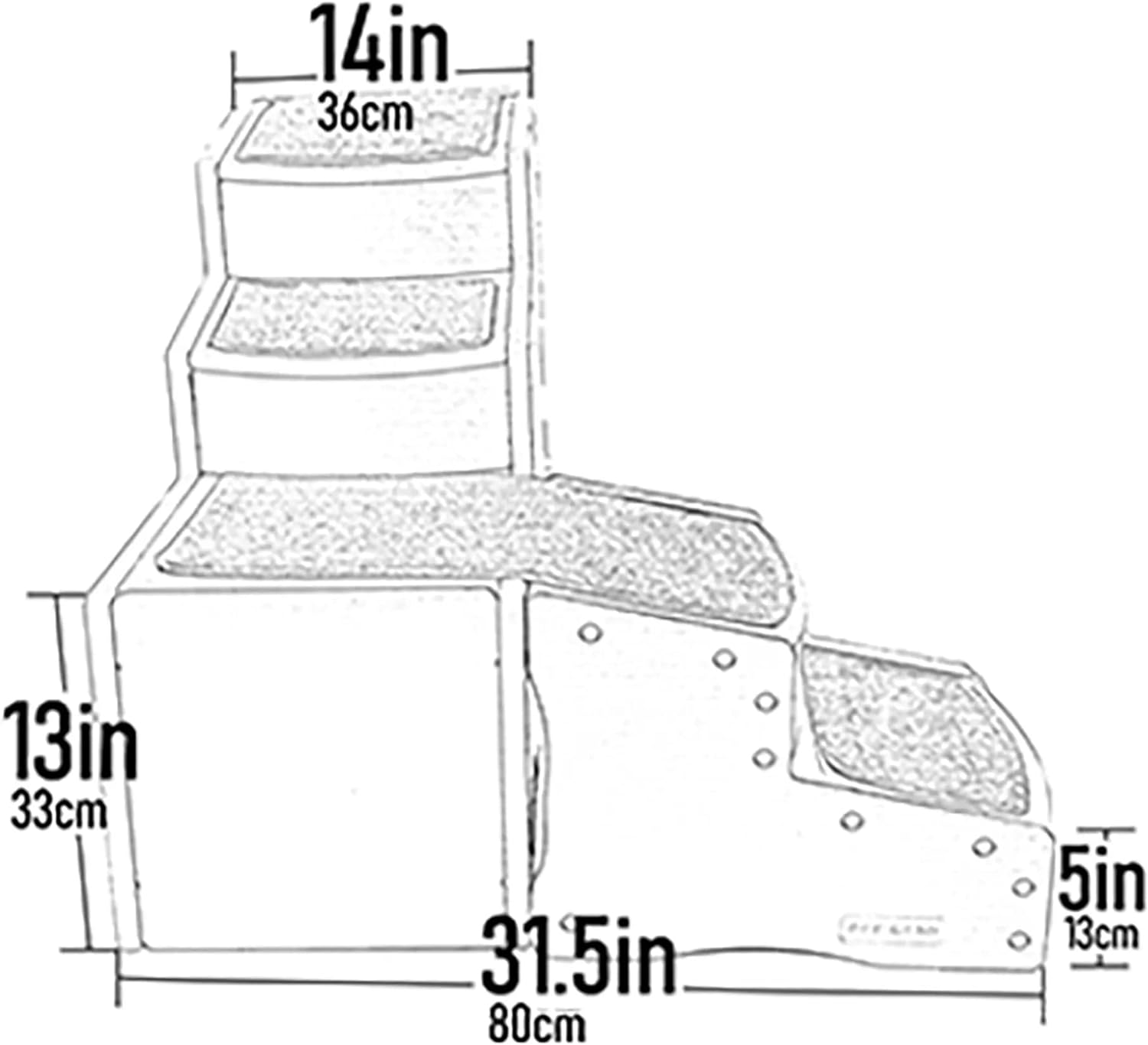 Pet Gear Easy Step Bed Stair for Cats/Dogs, Adjusts to Either Side of Bed, Removable Washable Carpet Treads, Storage Compartment, for Pets up to 75Lbs image number 4