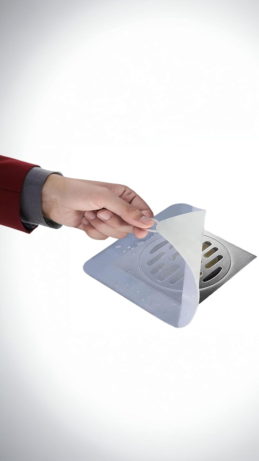 Honwor Silicone Floor Drain Anti-Odor Mats - 4 Pcs Deodorizing Covers for Kitchen, Bathroom & Laundry - Odor Sealing, Easy Clean, Durable Use image number 1