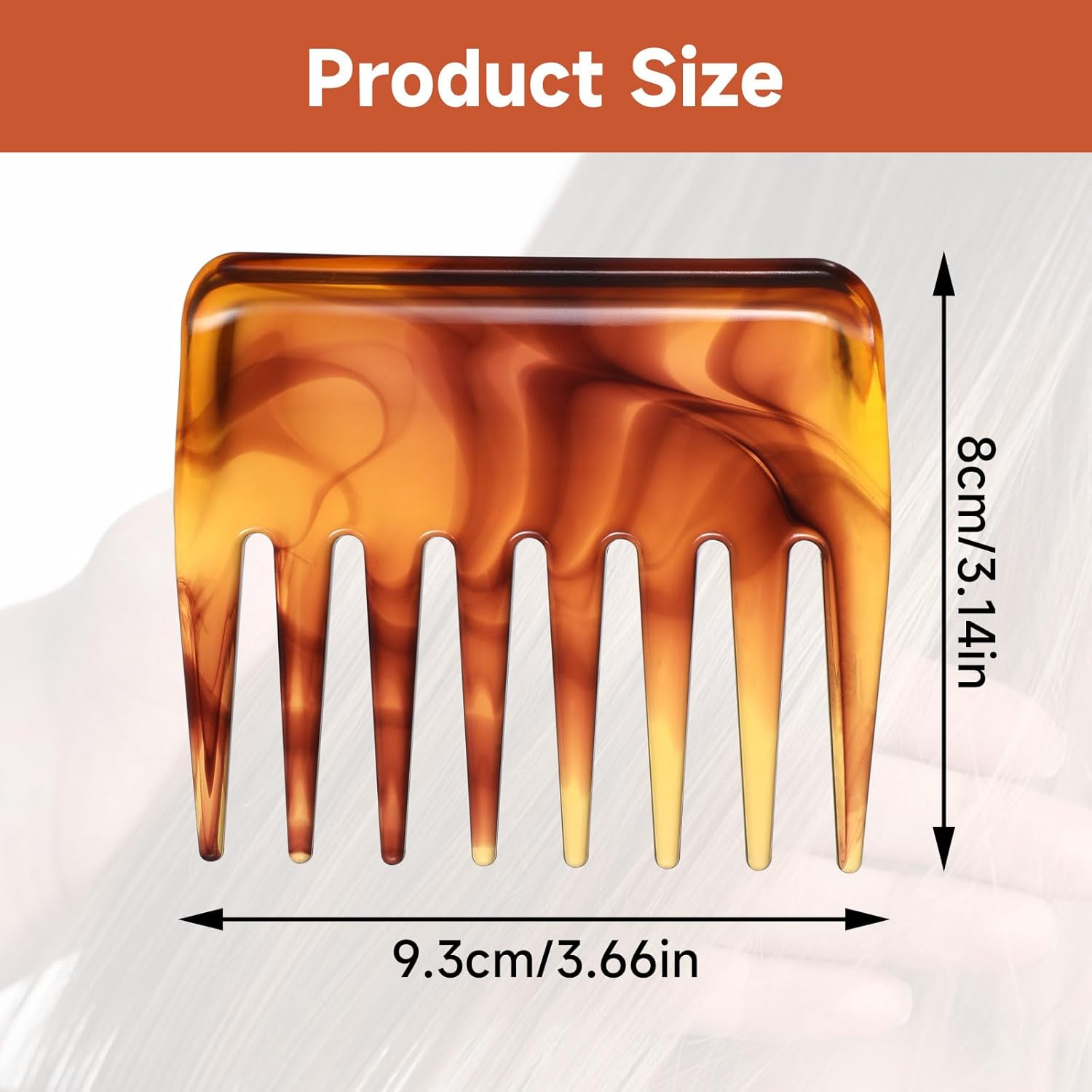 Curling Comb, Mini Portable Wide Teeth Comb, Handle-Less Curling Comb, Anti-Static Hair Comb, Suitable for Men and Women in Hairdressing Salon on Travel image number 5