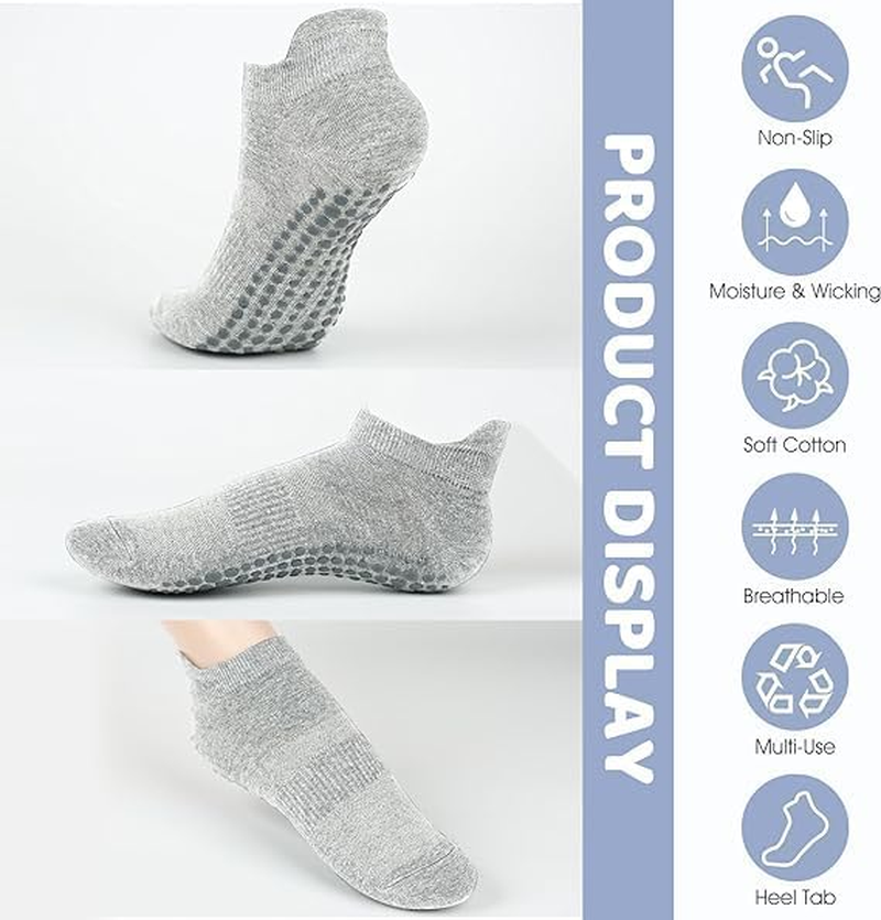 ZANZER Grip Socks for Men Women Pilates Grip Socks Non Slip Yoga Sock with Grips for Sport,Hospital,Ballet,Barre,Dance,Barefoot,Workout Grippy Sock image number 5