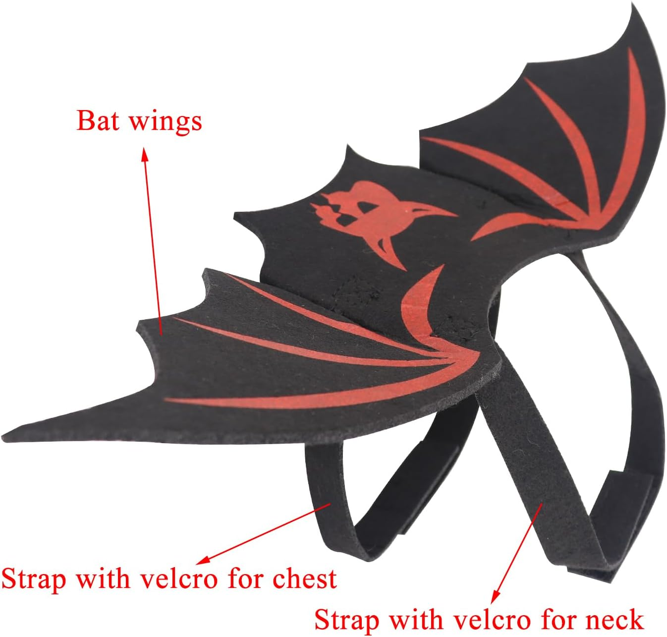 QIYADIN Pet Cat Bat Wings for Halloween Party Decoration, Dog Cosplay Bat Costume,Puppy and Cat Dress up Accessories (Red Ghost, Small) image number 1