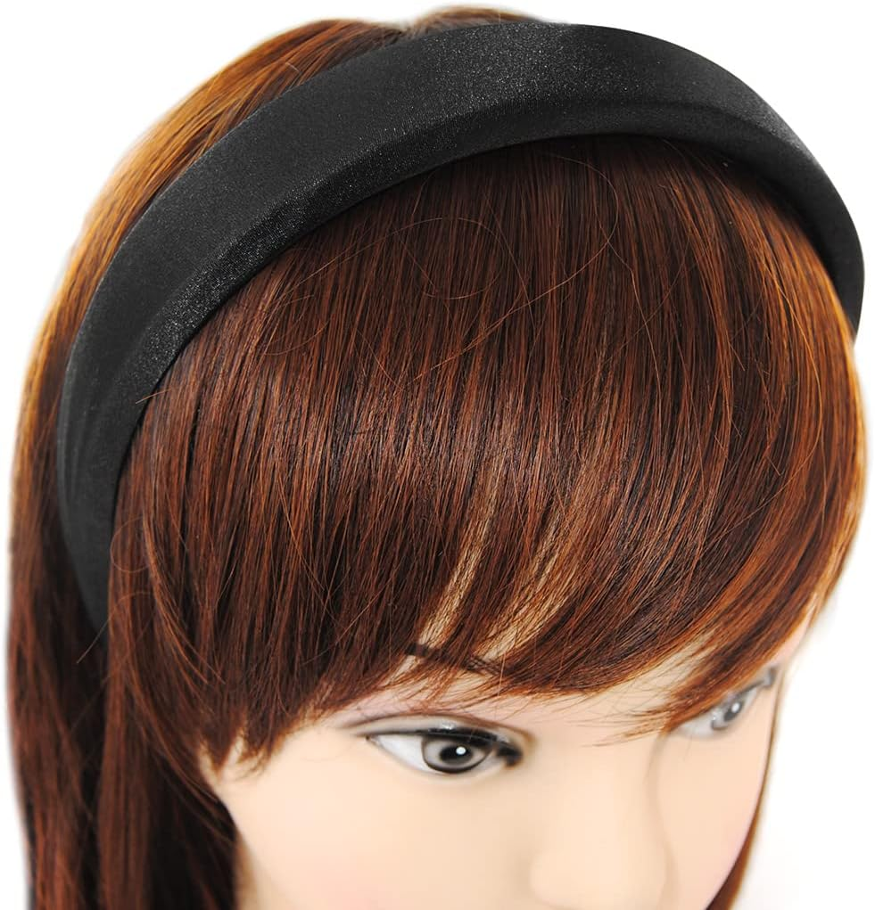 Axy Headband with Fabric Padded Candy Colours and Satin Covered - Beautiful Headband Hair Accessories Hair Band HRK7A (Dusky Pink)