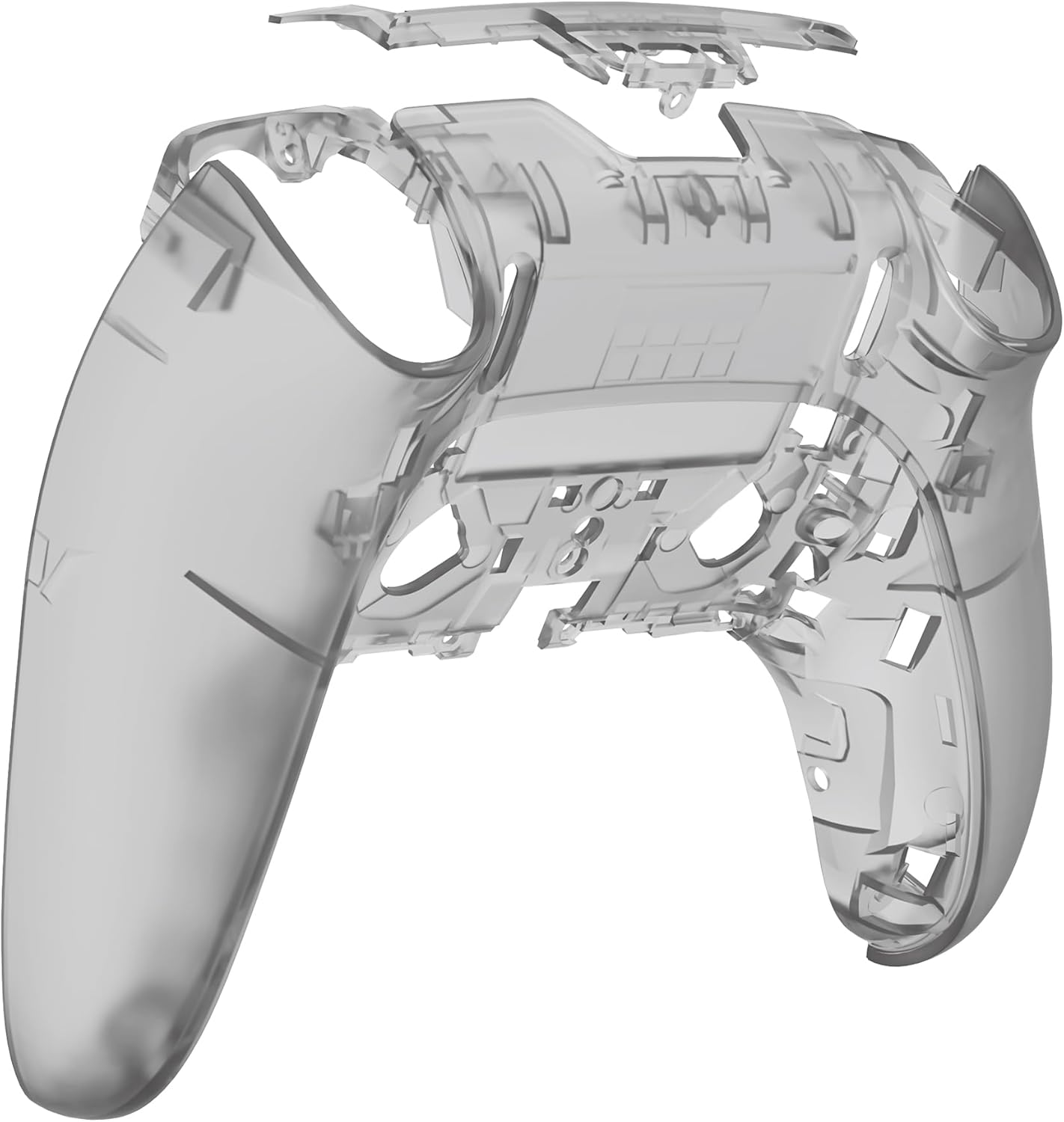 Extremerate Custom Back Housing Bottom Shell Compatible with Ps5 Edge Controller, Clear Atomic Purple DIY Replacement Back Shell Cover Compatible with Ps5 Edge Controller