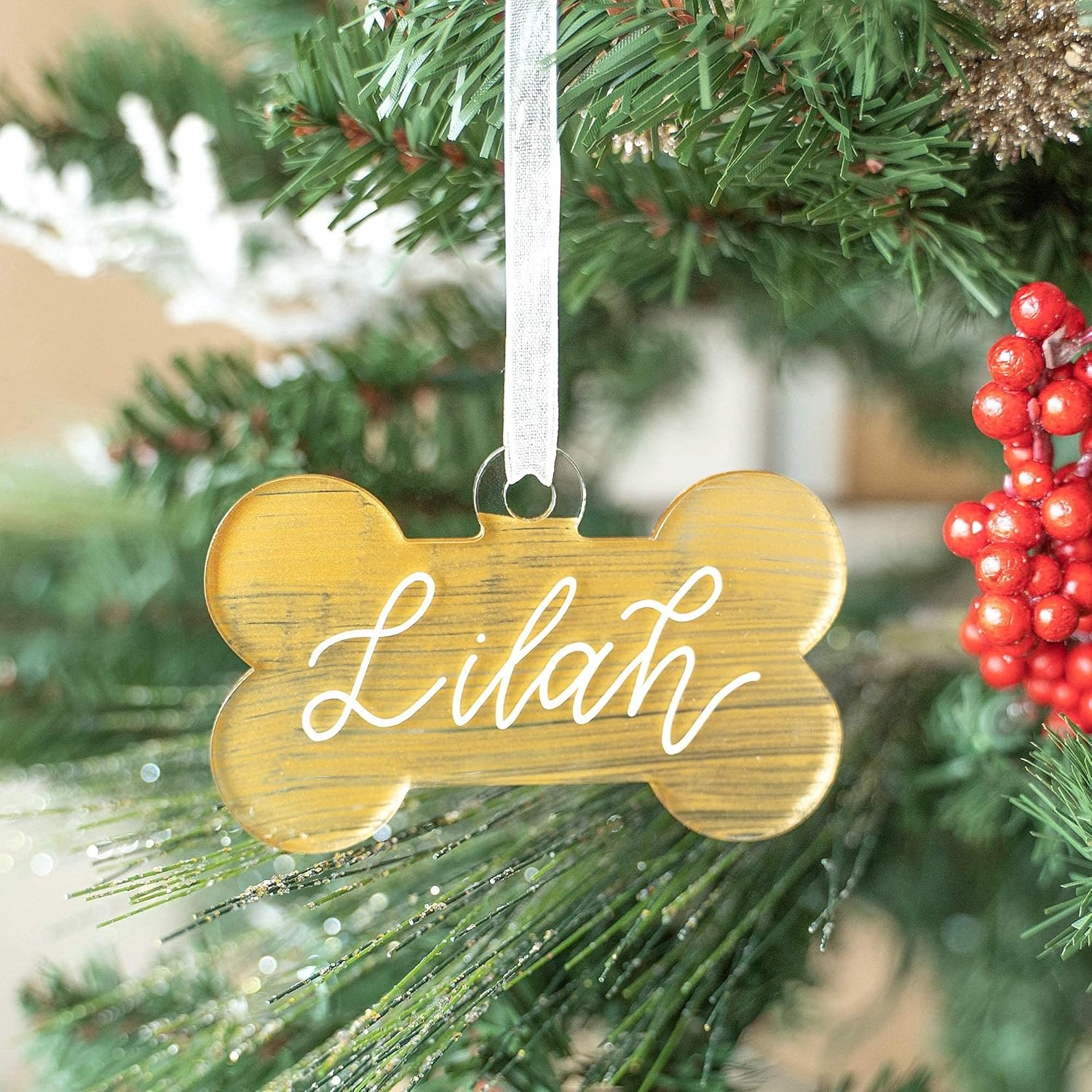 UNIQOOO 20 Pack 3.5" Clear Acrylic Dog Bone Ornament, 4Mm Extra Thick, DIY Blank Pet Ornament, Key Chain, Gift Wrapping, Stocking Name Tag, Holiday for Pet Lovers, Dog Gift - Clear Round，18Pcs image number 6