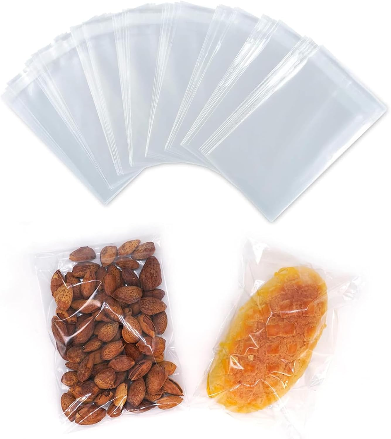 200 PCS Clear Plastic Bags 12X18Cm - Self Sealing OPP Cello Bags for Bakery Cookies Goodies Favor Decorative Wrappers image number 6