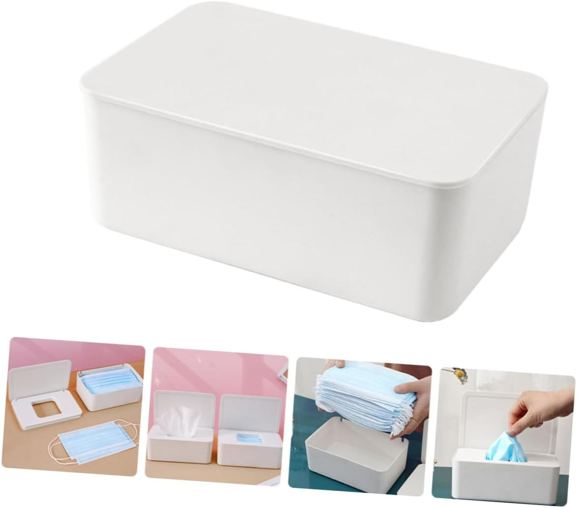 CHILDWEET Mask Storage Box for Home Mask Holder Case Multifunctional Box Capacity Dustproof Beautiful Lid Design image number 2