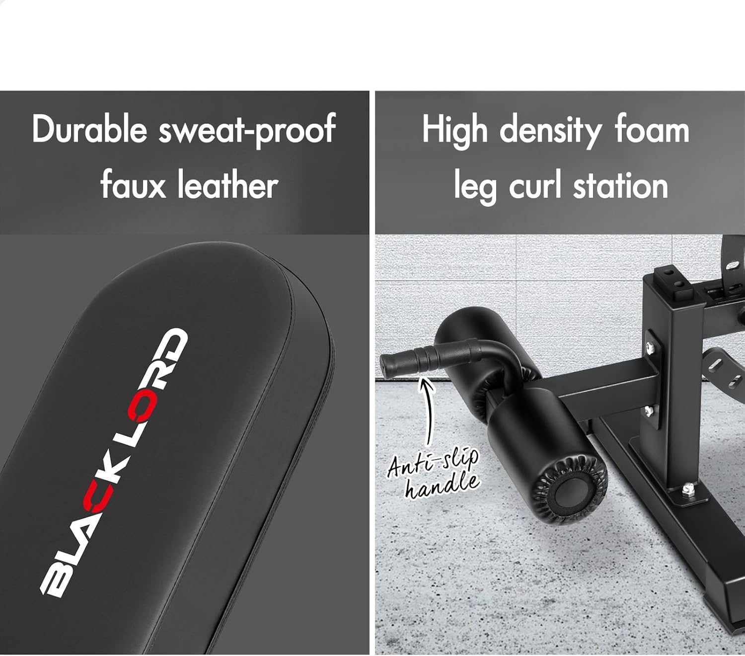 BLACK LORD Adjustable Commercial Weight Bench Press for Incline Decline Flat Exercise, Foldable FID Bench for Full Body Workout & Multi-Purpose Fitness Strength Training for Home Gym, 450Kg Capacity image number 4