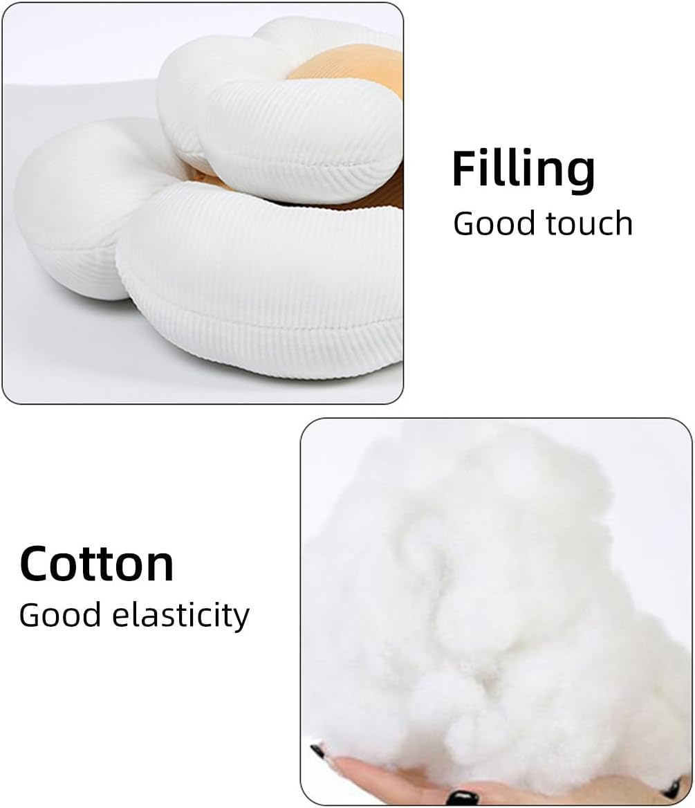 AIMALL Plush Flower Car Headrest Neck Pillow, Cute and Comfortable Cushion for Car and Office Chair, Soft Support, Easy Attachment, 9.8" Diameter, 8.7" Height image number 1